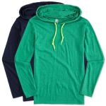 Anvil hooded long sleeve
    4.5 oz. 100% combed ringspun cotton; Heathers are poly/cotton blend
    Contrast neon yellow or charcoal drawcord
    "Tear Away" neck tag for comfort

Sizes & Fit

S-3XL. Runs small 